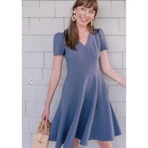 Gal Meets Glam Kate Fit & Flare Dress in Navy - NWT